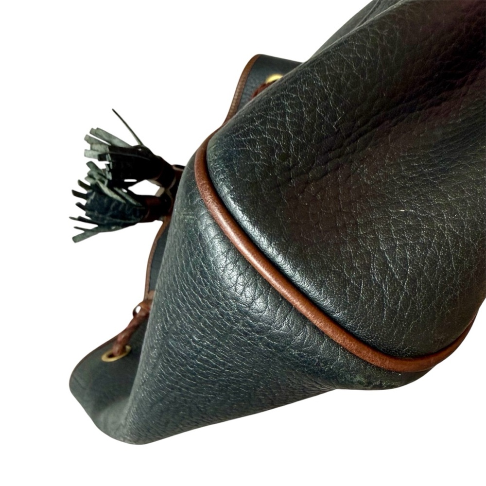 Dooney & Bourke black leather AWL drawstring close sling bucket bag classic - Picture 10 of 12